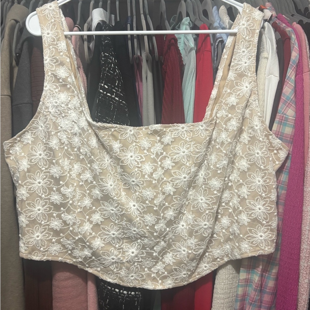 Cider Cream Lace Design 2 piece set